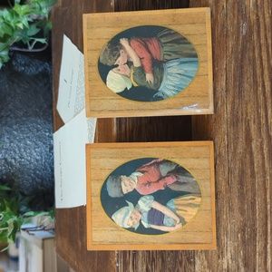 Vintage Charlotte Becker Wood Miniatures Dutch Boy & Girl Courting Couple Set 2